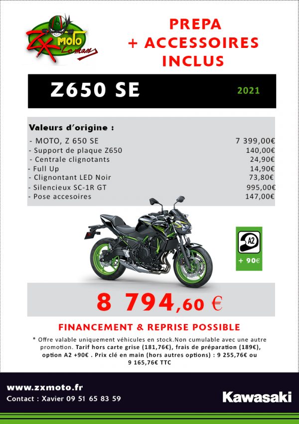KAWASAKI Z 650 SE BLACK EXHAUST